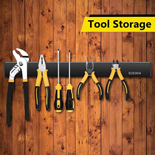 Redcall Magnetic Knife Holder,Kitchen Knife Magnetic Strip Knives Magnet Shelf Bar Storage Rack For Wall (16 Inch, Black) #TOP4