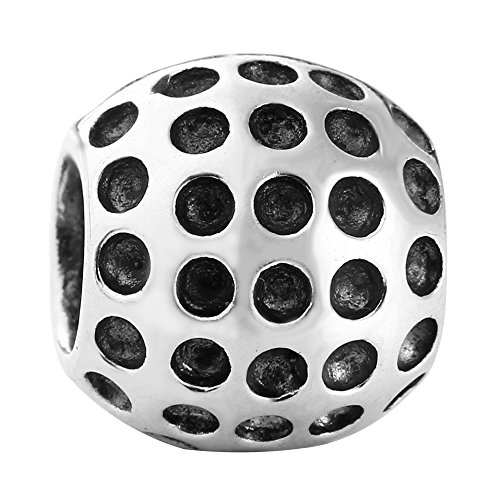 Sports Ball Charms Solid 925 Sterling Silver Round Charms for 3mm Snake Chain