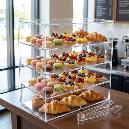 Cityjoy klare Acryl-Thekenvitrine für Bäckereien, 5 mm hochschlagfeste PETG-Platten, transparenter Acryl-Sandwich-Brotschrank