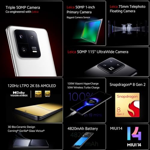 Image of Xiaomi 13 Pro (Ceramic White, 12GB RAM 256GB Storage) | Leica Professional 50MP Triple Camera | Biggest Camera Sensor 1 inch IMX989 | SD 8 Gen 2