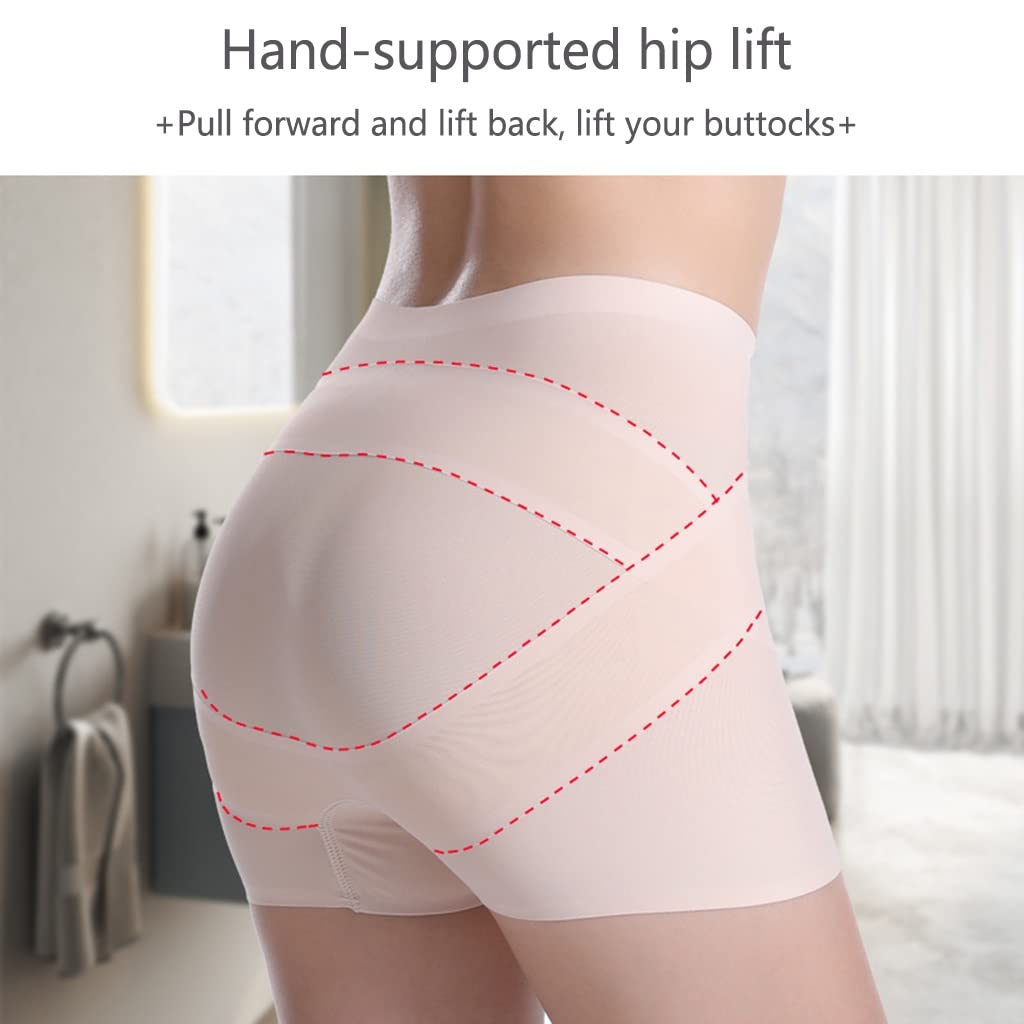 2 PCS Traceless Tummy Control Panty Donne Body Sculpting Cintura Vita Hip-up Body Vita Media Sottile Shapewear (Color : Svart, Size : M.)