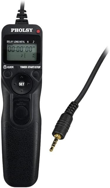 PHOLSY P6 Timer Camera Remote Control Cable with Intervalometer for Panasonic S5, S1, G95, G91, FZ10002, G9, GH5, G85, G81, GX8, GX7, GH4, GH3, FZ2500, FZ2000,FZ1000, FZ330, FZ300, FZ200