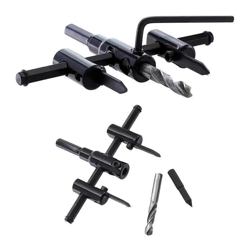 Miniatura 2 de Abridor de agujeros tipo aeronave de 1-316" a 11-45" (1.181-11.811 in), abridor de carpintería ajustable para paneles de yeso y madera.