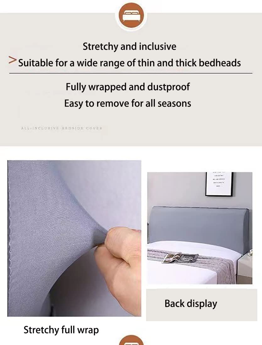 Staubdichter, dehnbarer, dicker Kopfschutz, blauer Samtbezug für Doppelbett, Kopfteil, 230 x 60 cm
