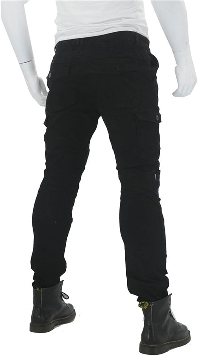 Motocicleta Pantalones protección para Hombres, Motocicleta Jeans Transpirable Ajuste Recto con extraíble Proteger Almohadillas para Carreras Bicicleta