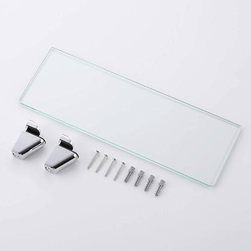 Miniatura 9 de KES BGS3202S35 - Estante de cristal templado de 0315in de grosor para montaje en pared rectangular soporte cromado pulido BGS3202S35