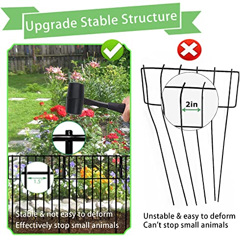 Thrivinest 10 Pack Animal Barrier Fence, No Dig Fence Decorative Fences