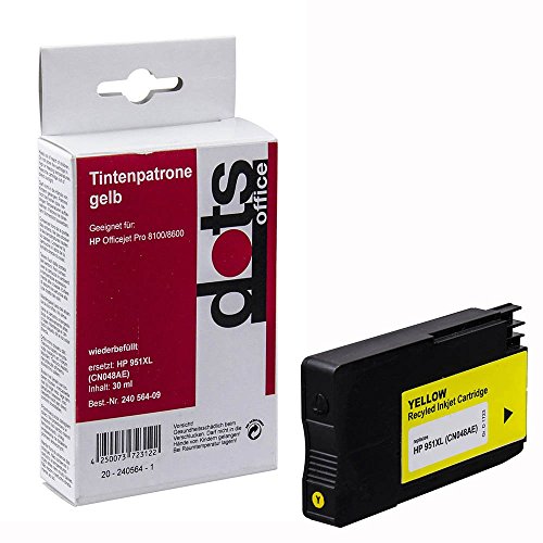DOTS Encre de Rechange HP 951xL Y jaune pour imprimante jet d'encre