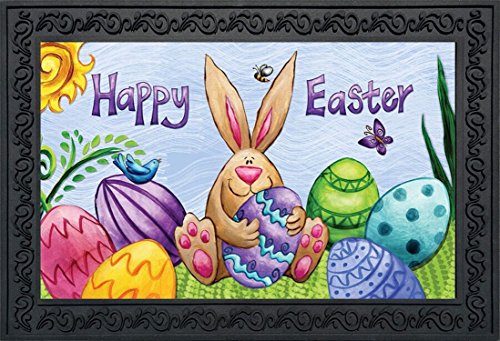 Briarwood Lane Happy Easter Bunny Doormat Decorated Eggs Holiday Indoor Outdoor 18