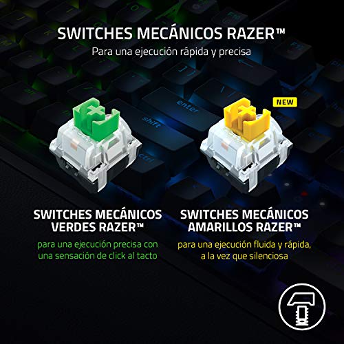 Image of Razer BlackWidow V3 (Green Switch) - Mechanical Gaming Keyboard (Clicky Mechanics, ABS Doubleshot Keys, Roller Digital Multi-Fucntion and Multimedia Key) QWERTY Keyboard ES | Black