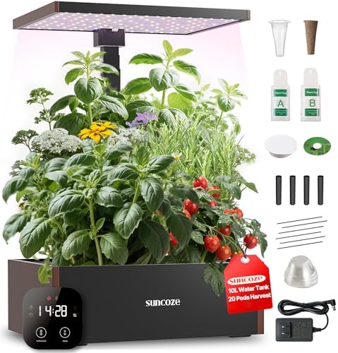 SUNCOZE 20 Pods Hydroponics Growing System Kit, Indoor Herb Garde...
