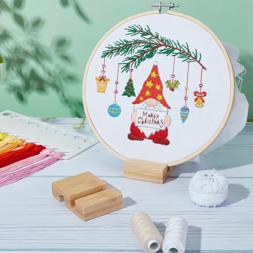 Image of OLYCRAFT 4Pcs Embroidery Hoop Wooden Base Embroider Hoop Base 2.1x3.1 Inch Embroidery Hoop Easels Rectangle Embroidery Display Stand Cross Stitch Hoop Accessories Decor
