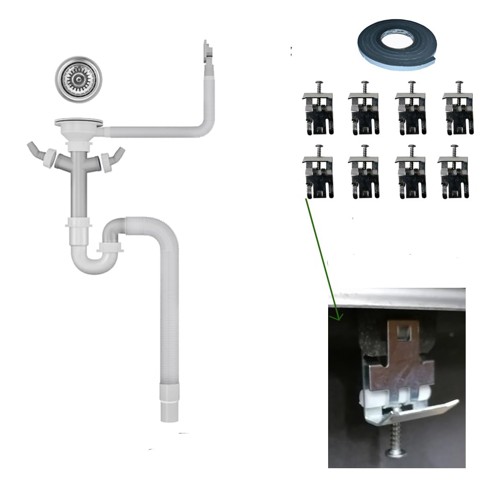 80x50x21, R18 Lavello da cucina, acciaio inox 304, spessore 1 mm, rettangolare, 1 vasca, Lavelli, sgocciolatoio a sinistra