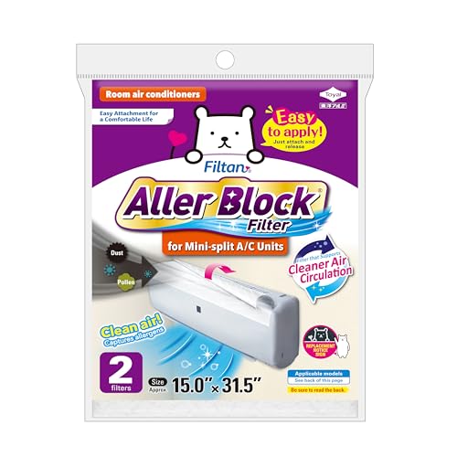 FILTAN Aller Block Mini Split A/C Filters, 2 Sheets