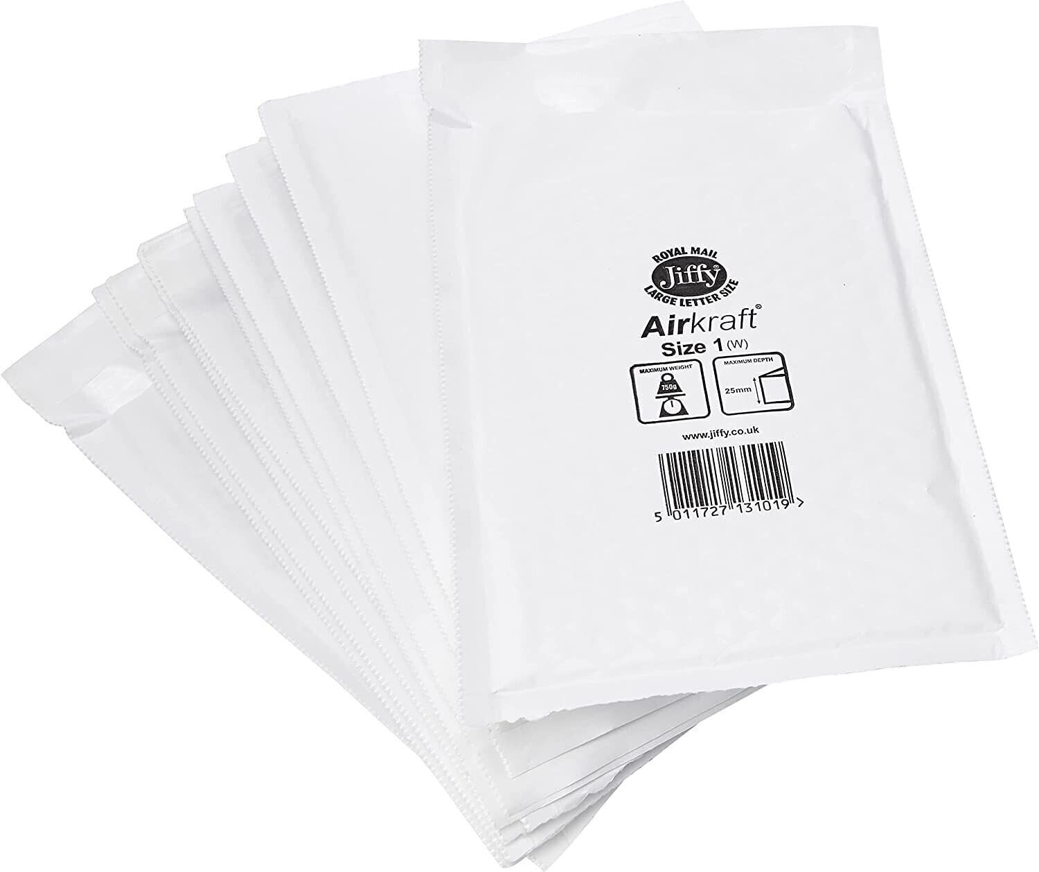 3 x 100 White Jiffy Airkraft Postal Bags Bubble-Lined Peel and Seal - Size 1 (170mm x 245mm) Comes in Premier Life Packaging