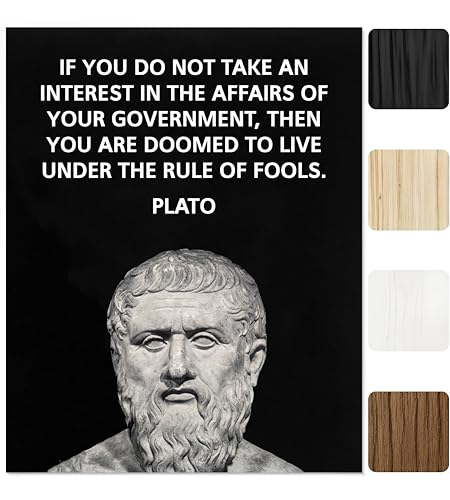 Plato Political Quote Wall Art &ndash; 8x10 Unframed Print &ndash; &ldquo;Take Interest in Government...
