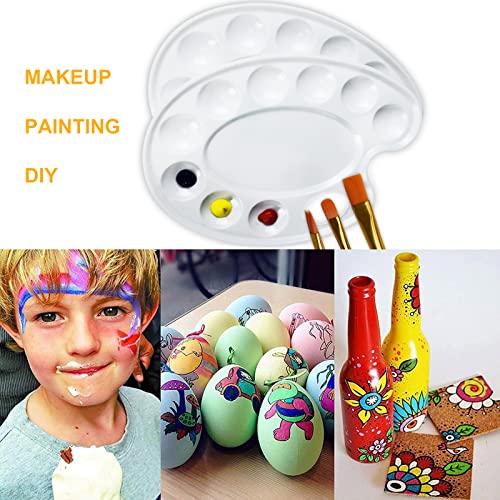 Hulameda Upgrade 4 Pack Paint Tray Palettes With Thumb Hole,Plastic Paint Pallets For Kids Or Students To Craft Diy Painting Or Have A Birthday Painting Party #TOP3