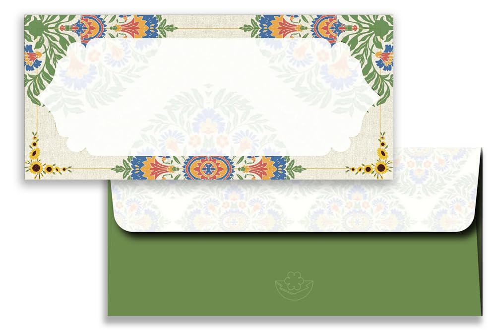 Mehta Envelope Mfg Co. Shagun Lifafa/Money Gift Envelope Digital Print in Pearl Finish 200 GSM Thick Paper Size : 18.41 x 8.25 cm (7.25 x 3.25 Inches) Pack of 10 SKU ME-01072 2