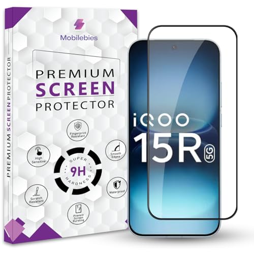 Image of Premium Tempered Glass Screen Protector Guard For iQOO 15R 5G (6.59 Inch, Pack of 1) | Edge to Edge Coverage With Easy to installation kit