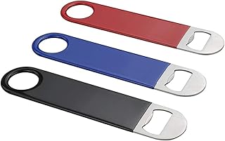 Yubine Flat Bottle Openers, Bartender Beer Openers, Stainless Steel with Rubber Coated