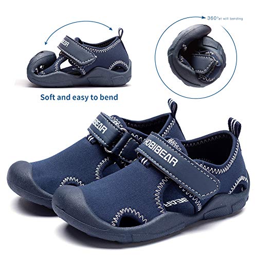 Boys Water Shoes Quick Dry Breathable Aqua Kids Sport Sandals Beach Swim Pool Water Park (Blue,9 Toddler) #TOP2