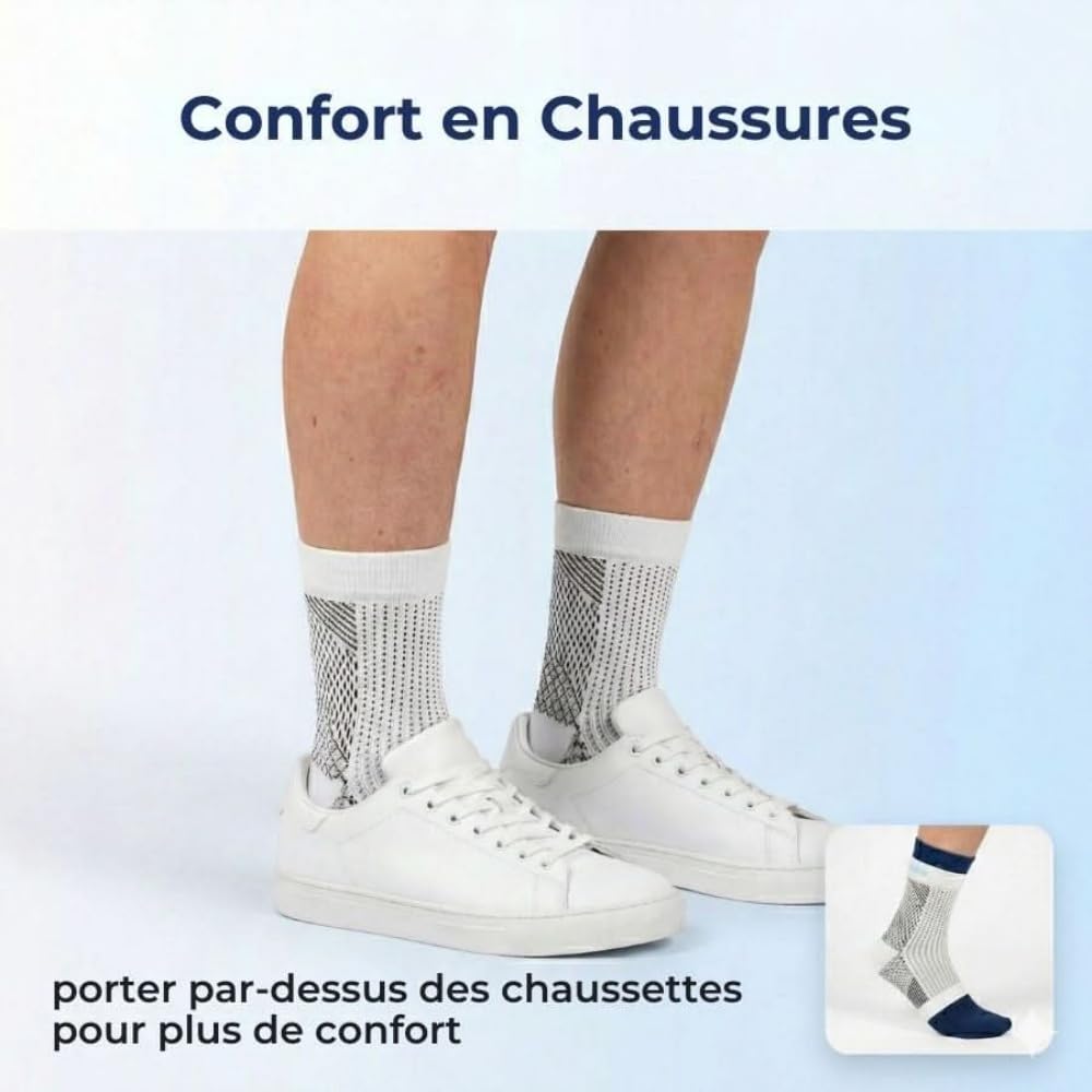 MEIION Santellia NeuroMarche+ - Chaussettes de Compression Neuro-Apaisantes.pour homme et femme, soutiennent les chevilles