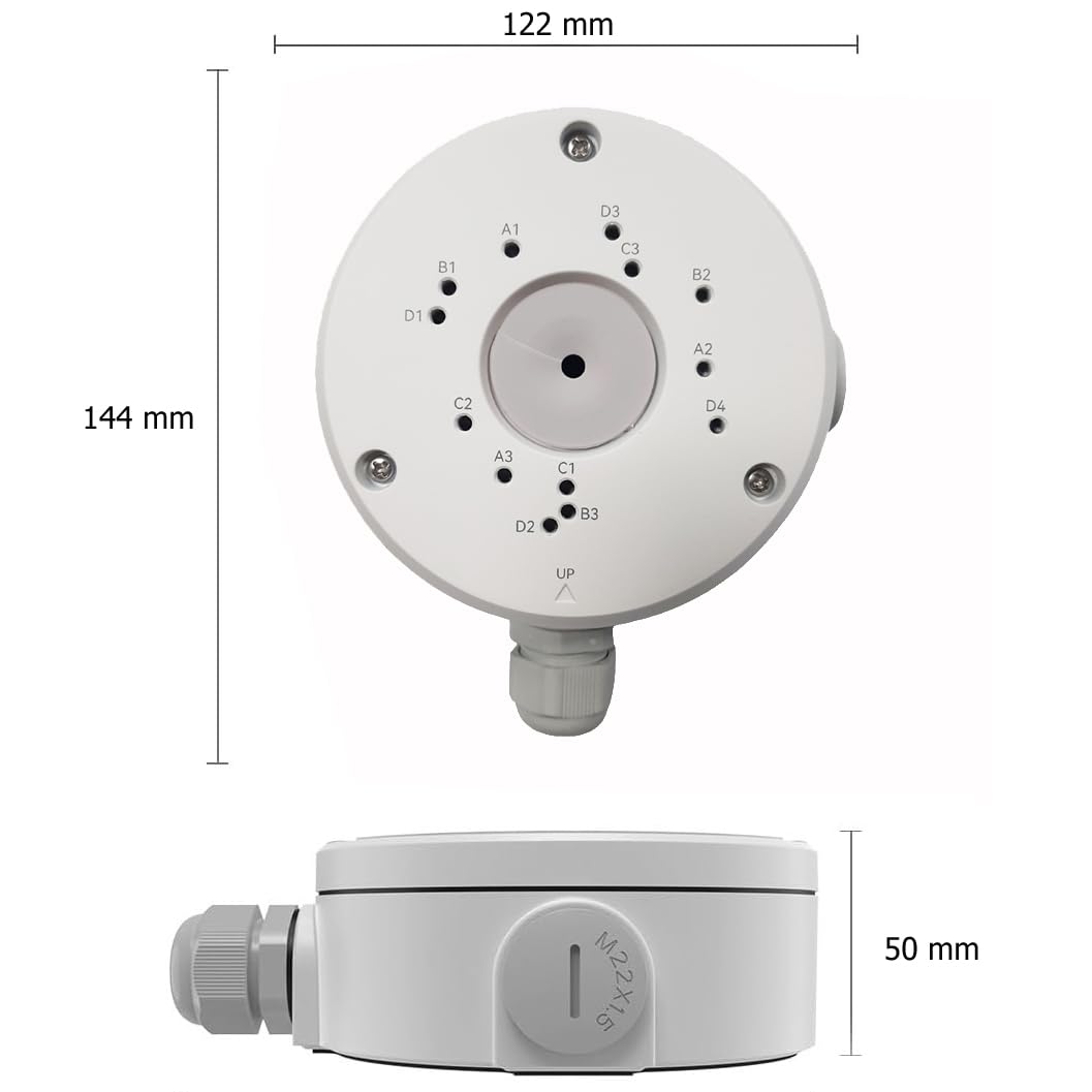 Reolink RLA-JBS1 - Scatola di giunzione per telecamere Bullet e Duo, in lega di alluminio, impermeabile, gestione dei cavi