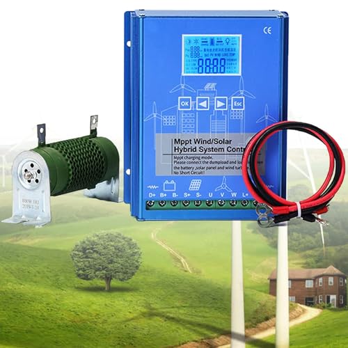 DPLXFPP Controlador de carga Mppt do sistema híbrido solar e solar, controlador de carga híbrida solar eólico 9000 W fora Red Mppt controlador de carga solar urbina elétrica controlador híbrido, 48 V