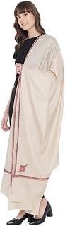 Pashtush Womens Kashmiri Hand Embroidery Shawl Woollen Kingri Beige Price In India