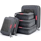 VIOPY 6PCS Bolsas de Viaje Organizadora Maleta Compresión con Doble Cierre para Maletas Cubos de Embalaje (Negro)