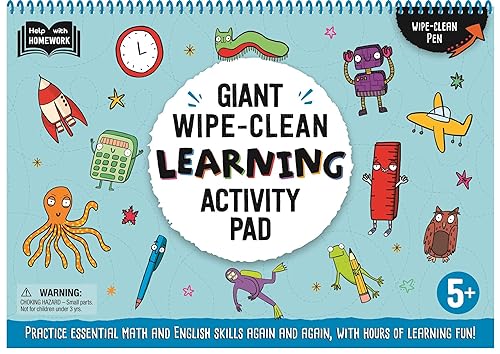Giant Wipe-Clean Learning Activity Pack: Practice Essential Math and English Skills, With Hours of Learning Fun! 5+