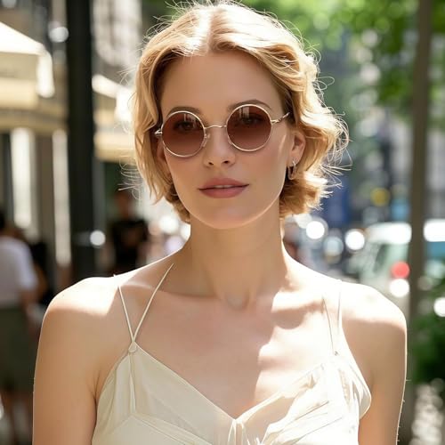 Image of Joopin Small Round Sunglasses Hippie Circle Sun Glasses UV400 Protection