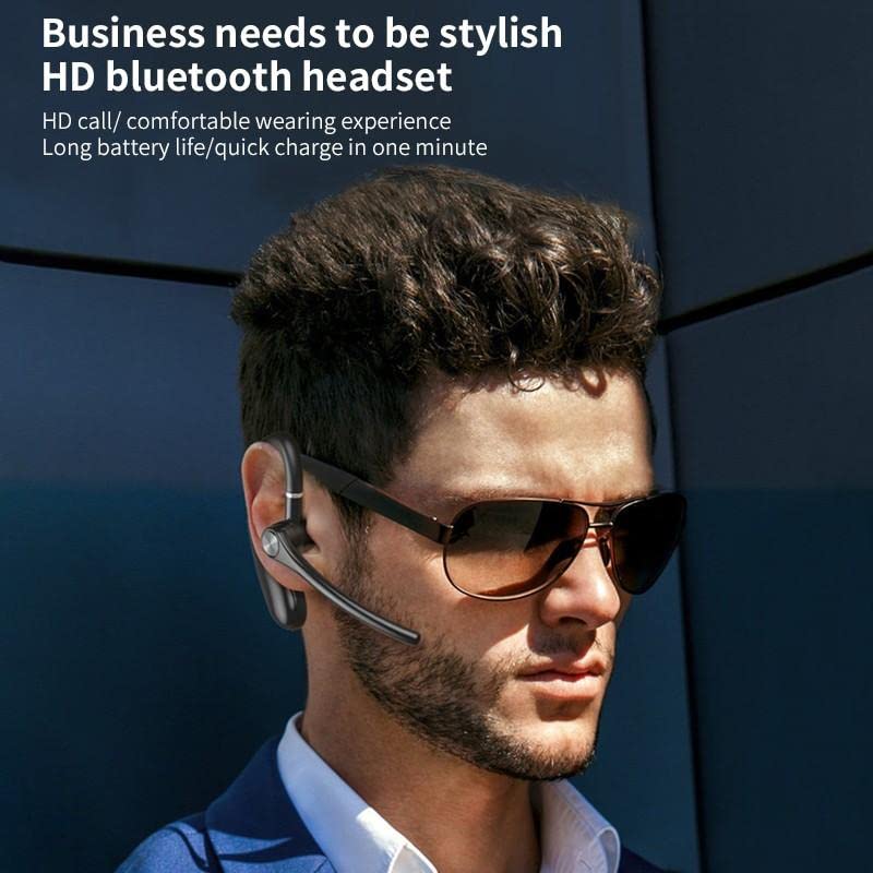 Image of 180 Rotating Single Bluetooth Ear Hook Business Sport Painless Headset Noise Reduction Headset for All Smartphones (with1 Year Replacement Warranty)