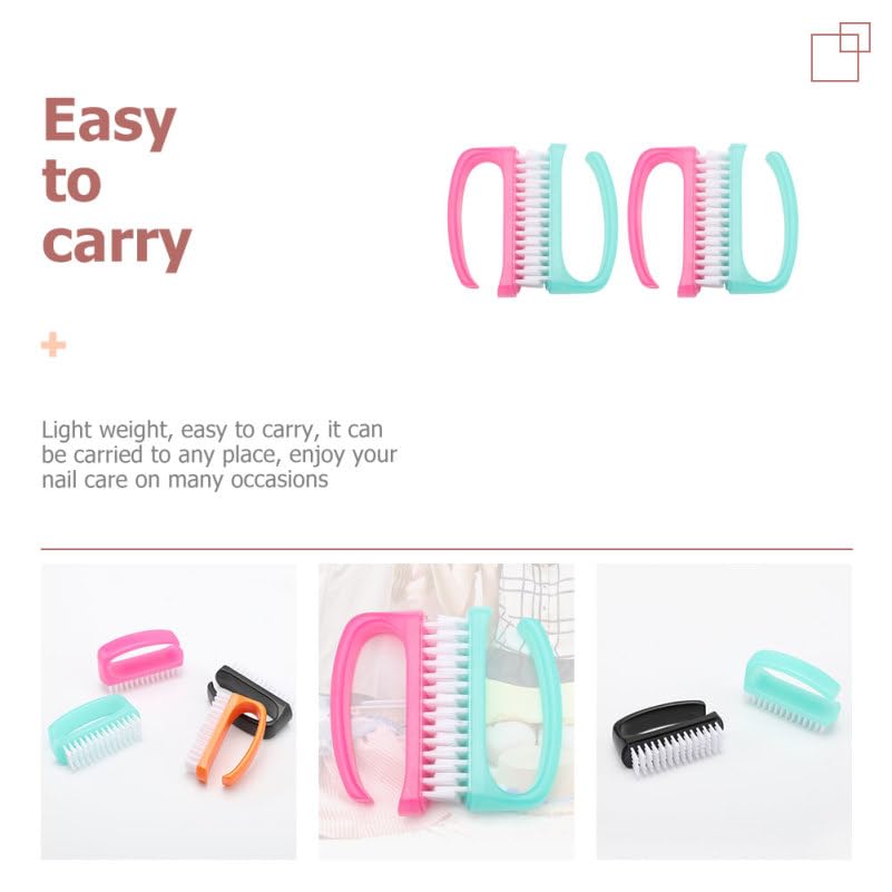 Frcolor 4Pcs Nail Cleaning Brush Set with Soft Bristles for Fingernail Dust Removal Manicure Nail Brush Cleaner for Home and Salon Use