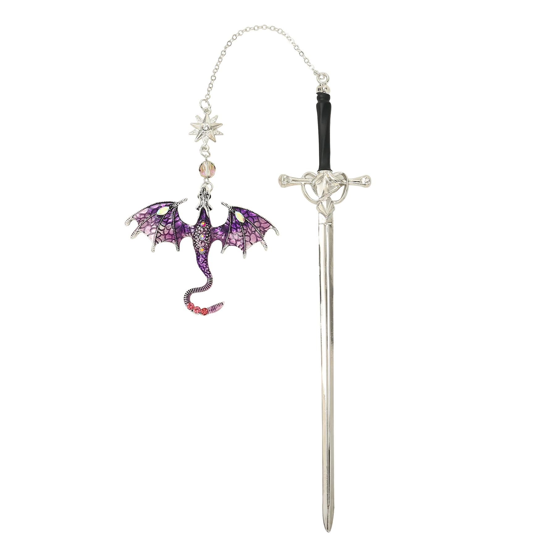 Wasise Dragon Bookmark - Fourth Wing Bookmark, Gothic Dragon Book Marker, Vintage Tassel Metal Pendant, Funky Bookmarks for Readers Premium Metal Bookmarks for Book Lovers Teachers