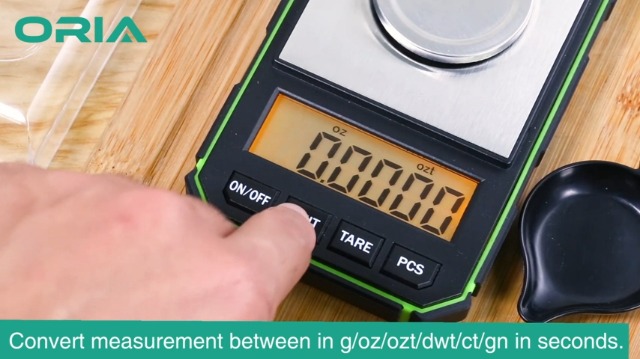 ORIA Digitale Zakweegschaal, 50g/0,001g Mini Precisie Weegschaal, met kalibratiegewicht van 50g en Elektrostatische Pincet, LCD-scherm met achtergrondverlichting (Inclusief Batterij) - Groente - Image 8