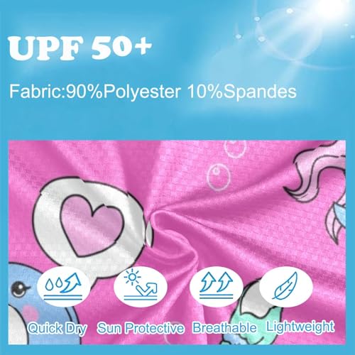 Image of CaTaKu Boys Rash Guard Long Sleeve Mermaid Animals Pandas Swim Shirt for Boys Girls Rash Guard Swimsuit UPF 50+ 5t