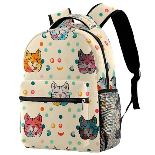 Sac d'école à pois multicolore pour le collège et le lycée branché