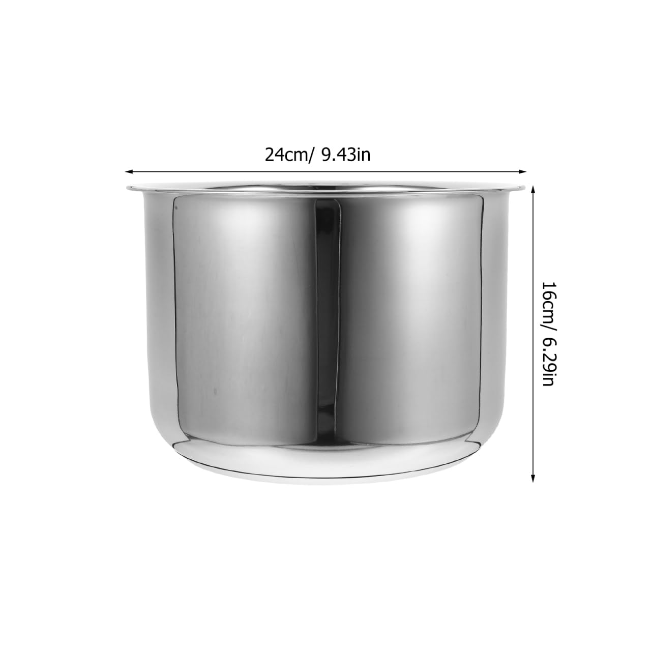 Zerodeko Olla Interior Acero Inoxidable 9.44X9.44X6.29In Repuesto Universal Para Arrocera 6L Compatible Cocina Familiar Vapor Hervir Gachas
