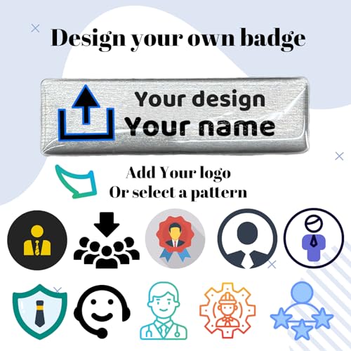 Image of Personalized Epoxy Name Tags with Logo - Custom Full Color 3D Domed Badges, Magnetic Backing, Premium Resin ID Labels for Nurse, Doctor & Business