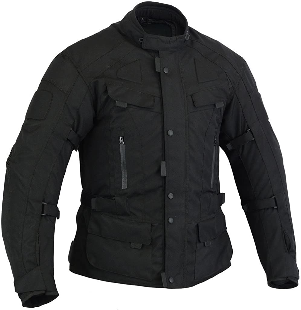 Bikers Gear Australia Mens Jacket - Waterproof Infinity Motorcycle Jacket for Men All Season Comfortable Motorbike Jacket with Removable Thermal Liner Vented and CE1621-1 Cruise Racing Jacket Armour