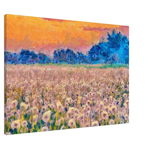 Toile encadrée grand format champs de pissenlit 70x100 cm