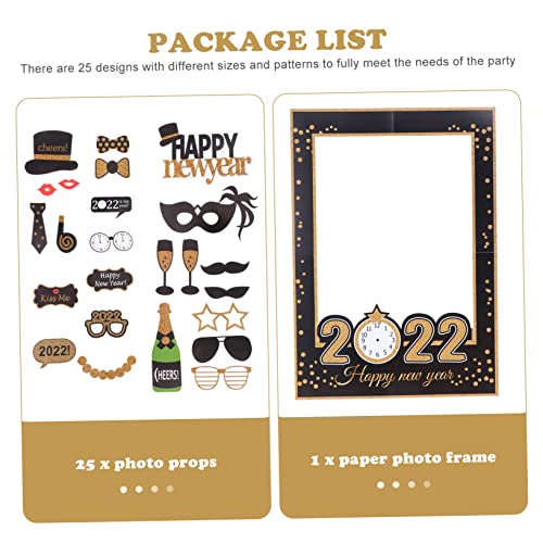 Amosfun 1 Conjunto 2022 Moldura De Ano Cupcake Toppers Adereços De Imagem De Ano Óculos De Maquiagem