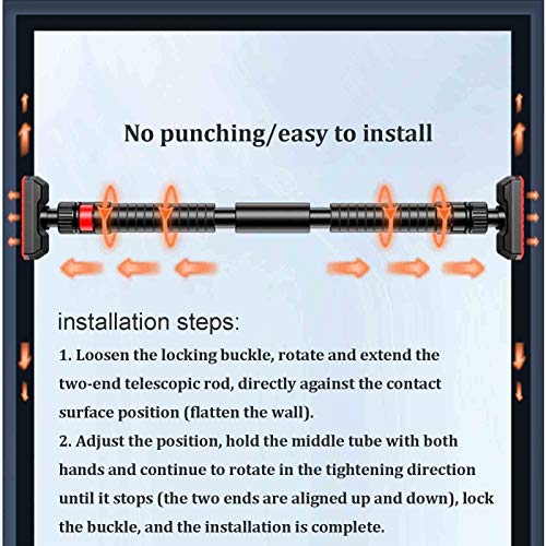 Barre De Traction Montée Murale Portable, Bagues De Barre À Pull-up Antidérapantes, sans Installation, 71-95cm, Portant 250 Kg – Image 6