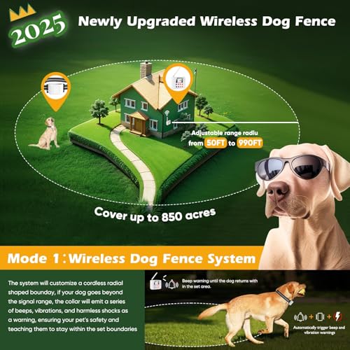 NBSUN Wireless Dog Fence Transmitter and Collar