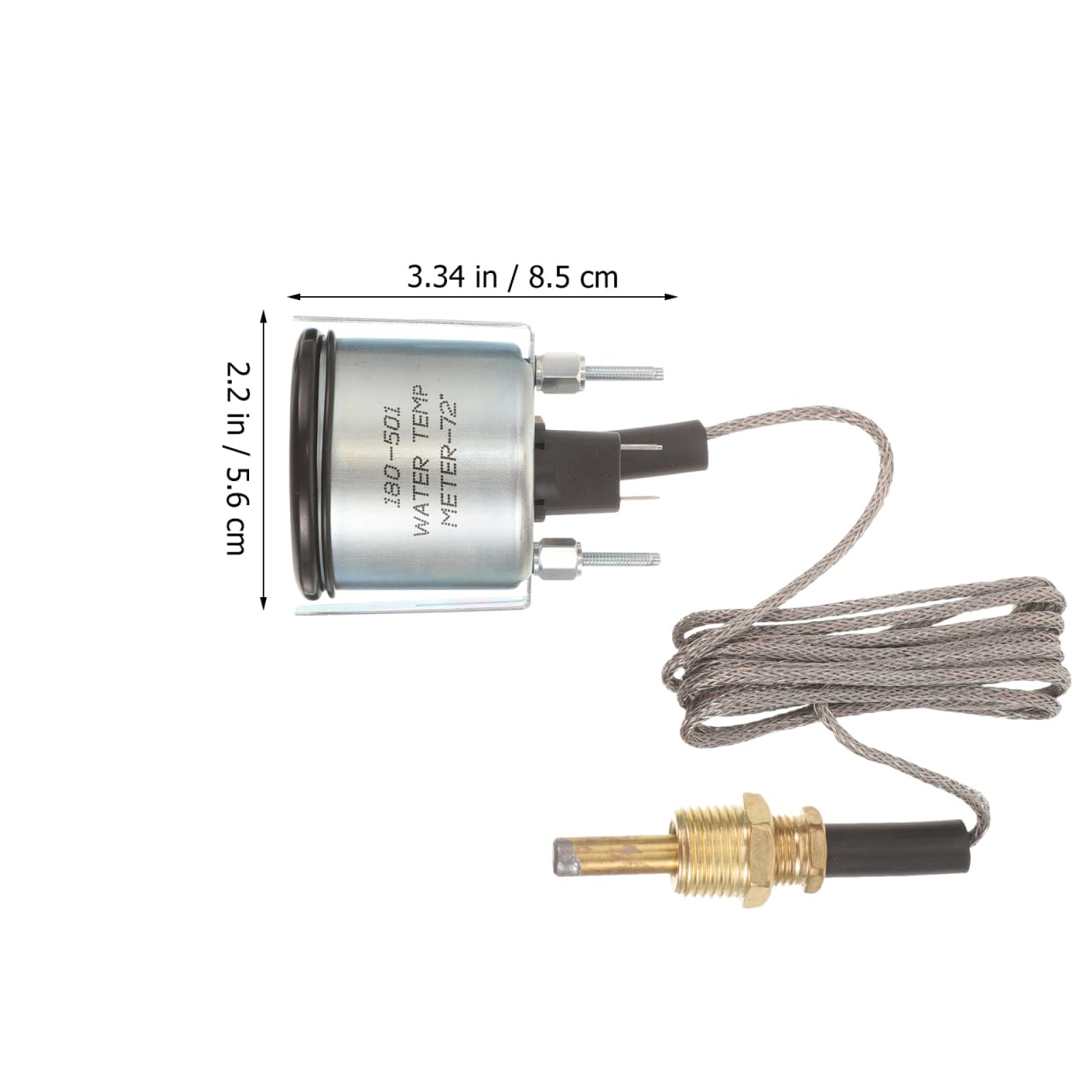 Amosfun Medidor Mecánico y Metal de Temperatura del Agua para Coche Escala Abs 2 Pulgadas 52mm con Sensor Dual Adecuado para Bricolaje