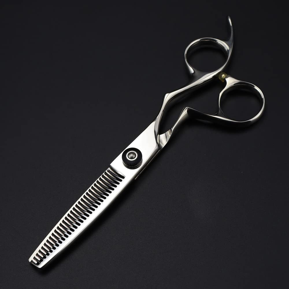 Tijeras de peluquero para cortar el cabello, tijeras de pelo curvadas exclusivas de acero 440c de 6 pulgadas, tijeras de corte de peluquero para adelgazar, tijeras de peluquería() (juego B)