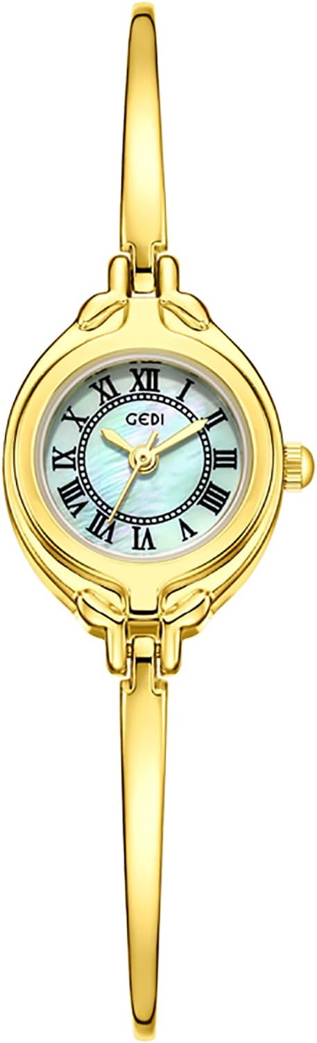 Classic Vintage Bangle-Style Women's Watch with Small Dial and Thin Strap Elegant Dress Analog Ladies Wristwatch Fashion Waterproof Quartz Women Watch