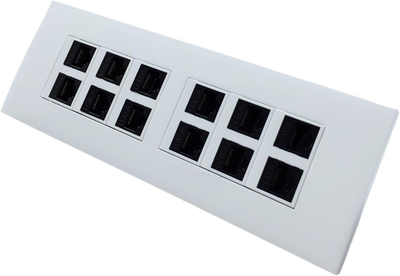 CAT5E CAT6 RJ45 Female to Female Connector 12 Plug Expansion Jack Port 118 Type Panel Jack(CAT5E)