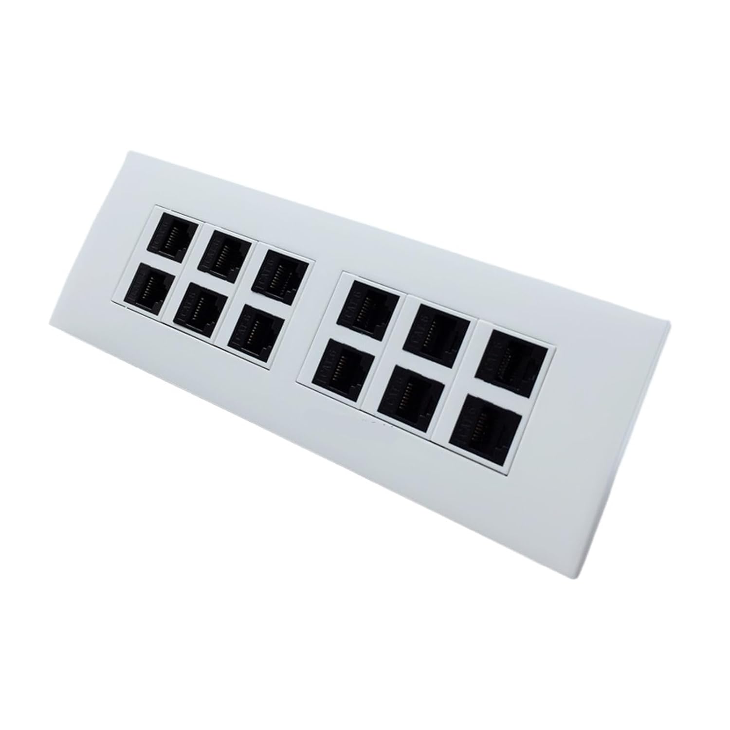 CAT5E CAT6 RJ45 Female to Female Connector 12 Expansion Jack Port 118 Type Panel Jack(CAT6)